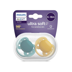 Avent Ultra Soft Pacifier (6-18 Months) – Pack of 2